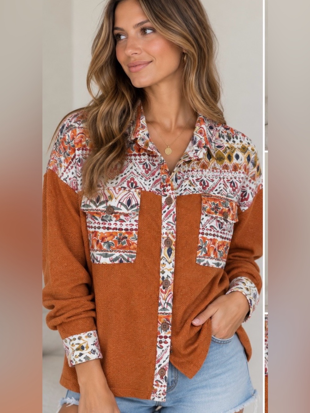 NWOT Button Up Top